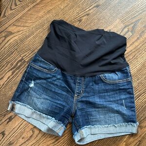 Just Black Full Panel Maternity Denim Jean Shorts